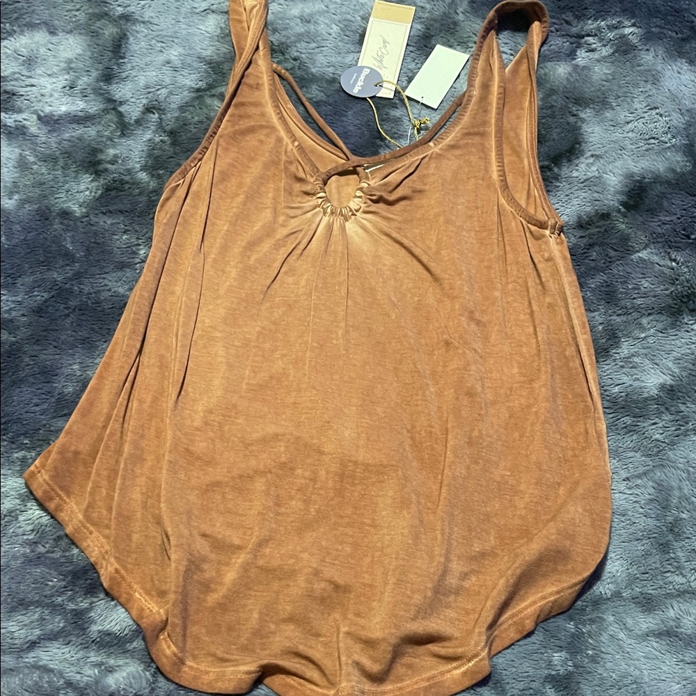 White Crow Tan Sleeveless Tank Top